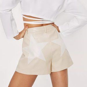 Tan Leather Shorts NWT